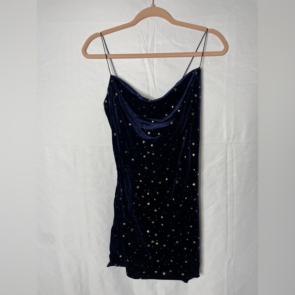 Velvet midnight blue star dress